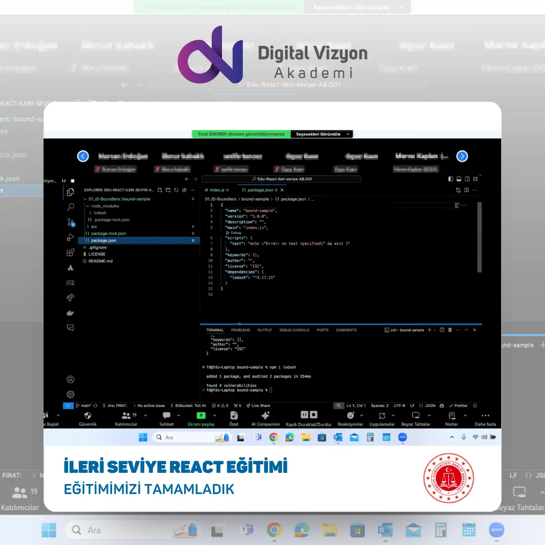 İleri Seviye React — Bilgi İşlem Genel Müdürlüğü eğitimi