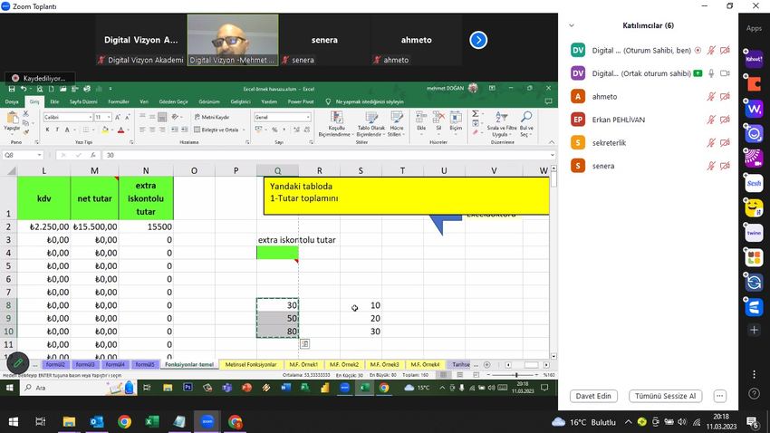 Microsoft Temel Excel — YİĞİT AKÜ eğitimi