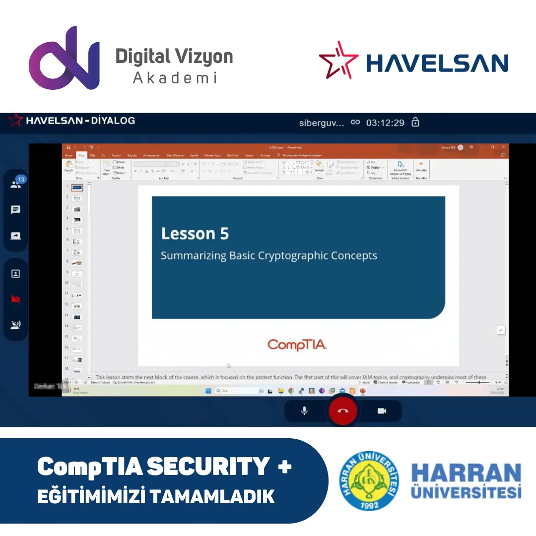CompTIA Security + — HAVELSAN&Harran Üniversitesi eğitimi